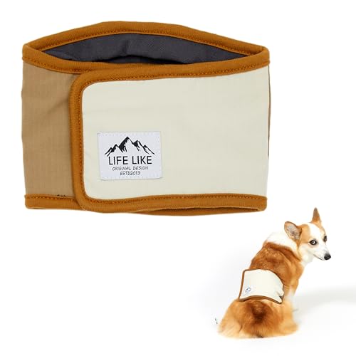 【LIFELIKE】リップストップマナーベルト マナーベルト マナーウェア トイレ用品 ペット用品 介護用品 ドッグウェア 小型犬 中型犬 ペットグッズ ペット ウェア シンプル パイル生地 LIFELIKE (ベージュ, S, 1, 個)