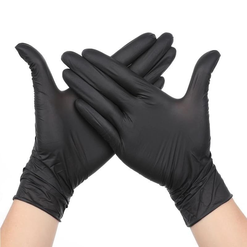 TRgqify-KM Guantes de nitrilo gruesos multiusos, desechables, sin látex, aptos for uso alimentario, ideales for cocinar.(L)