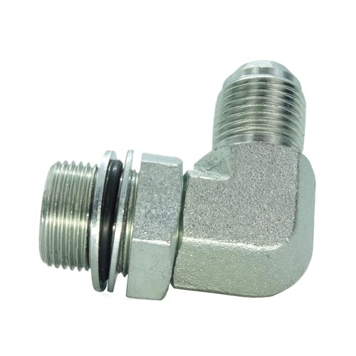 Image of 1 Piece Hydraulic Fitting 1 /2 Male JIC (3 /4 inch-16) X M22 x 1.5 Male Metric 90 Degree Elbow Adapter