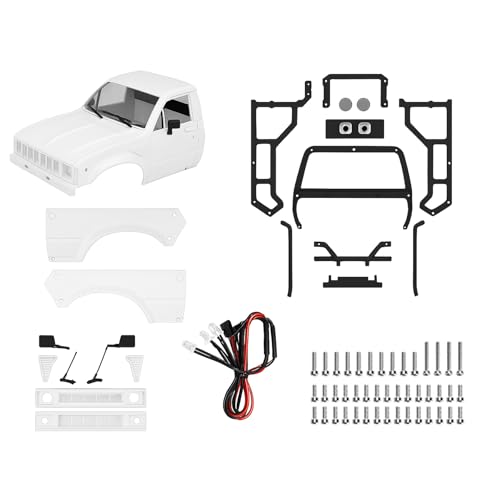 Coque rigide SCX24 de ramassage 1/24 blanche avec support de lit pour camion crawler RC