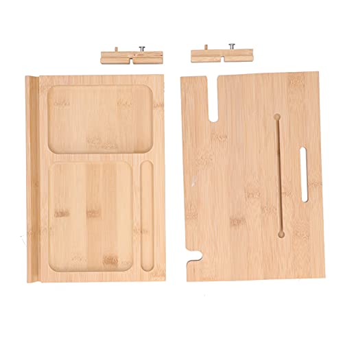 Soporte para teléfono multifuncional de bambú y organizador de mesa 30x18cm 6