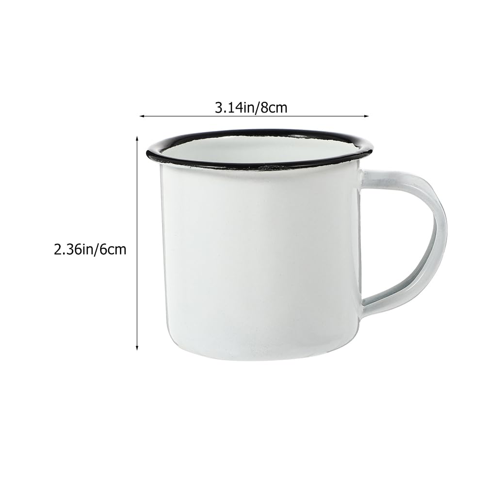 Sosoport 2Pcs Enamel Camping Mugs Camping Mugs with Handle Vintage Coffee Mugs Coffee Cups for Picnics Hiking