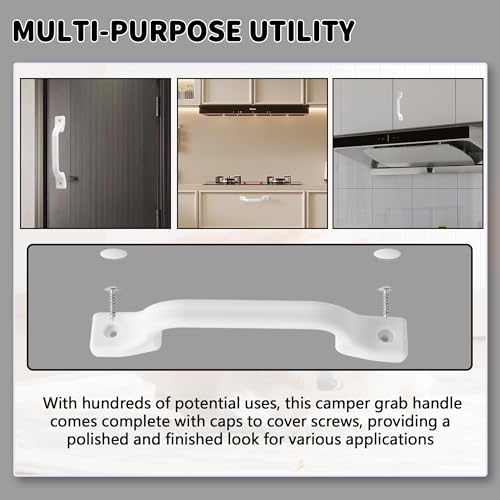 Image of TonGass (3 Pack, White All Weather Plastic Grab Handle for RV Trailer