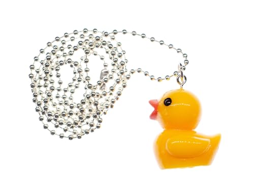 Miniblings Quietscheentchen Badeente Halskette - Handmade Modeschmuck I Kette mit Anhänger Länge: 80cm - Ente Entchen Badewanne 3cm