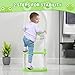 Potty Training Seat with Step Stool Ladder for Toddlers as a Potty Training Toilet Anti-Slip Safe Pads Adjustable Height Legs Green