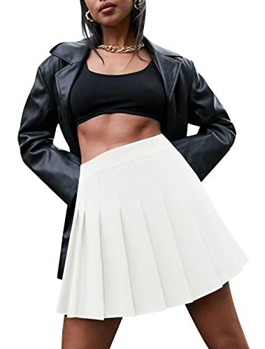 Wedtrend Dames plooirok gestreepte rok kort hoge taille skater tennis minirok A-lijn rekbaar schoolmeisje rok - Image 5