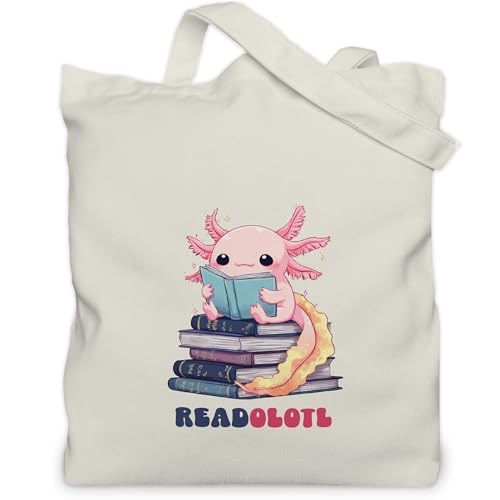 Axolotl Gifts for Book Lovers Women Tote Bag, Cute Axolotls Handbag with Inner Pocket.