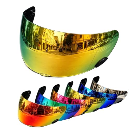 Image of PSLER Shatterproof Helmet Visor for Bell Qualifier,Deep Gold | Impact-Resistant ,UV400 Protection, Motorcycle Tinted Face Shield Replacement for Bell Qualifier /Star /Vortex /RS-1 /Revolver