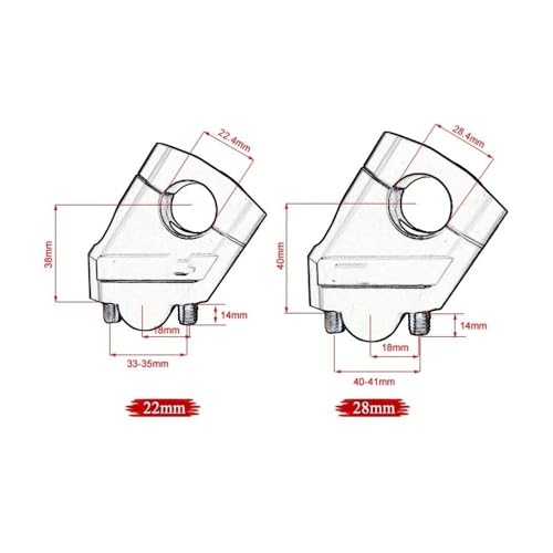 Riser guidon noir en alliage robuste pour fixation de moto 22 mm