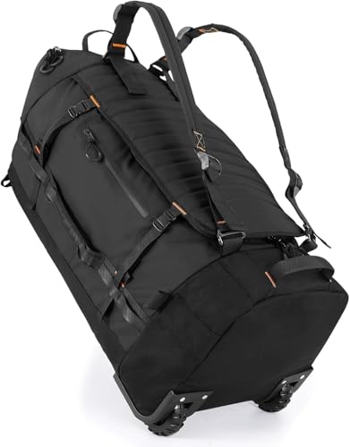 Rolling-Duffle-Bag-with-Wheels86L-30Folding-Duffle-Backpack-with-2-WheelsTravel-Bag-with-Separate-Shoe-Compartment-black Rolling Duffle Bag with Wheels,86L 30”Folding Duffle Backpack with 2 Wheels,Travel Bag with Separate Shoe Compartment (black) - Image 1