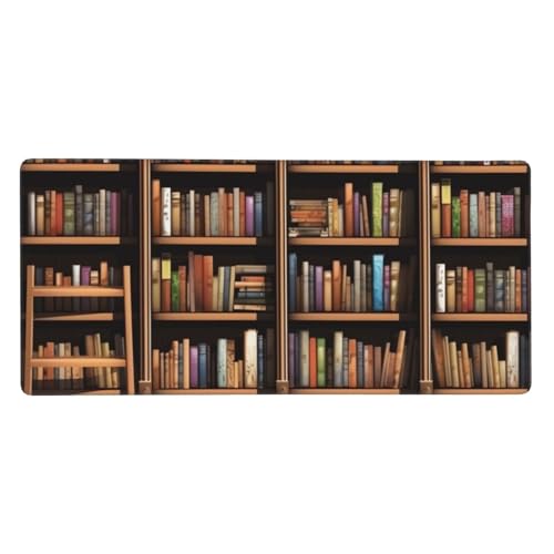 Tapis de bureau étendu style bibliothèque pour organiser votre ordinateur portable