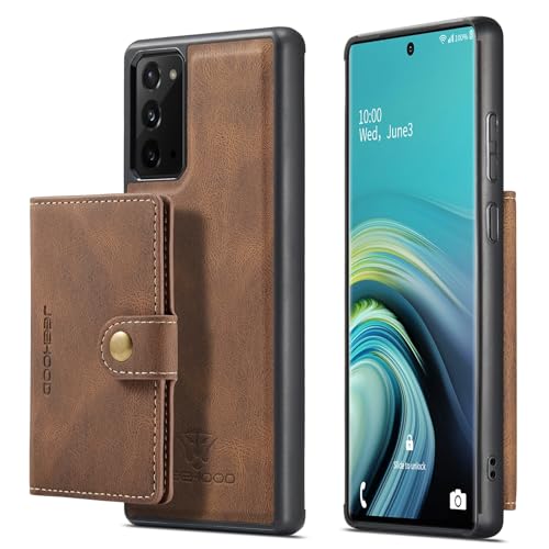 Coque Samsung Note 20 antichoc avec portefeuille détachable et béquille noire
