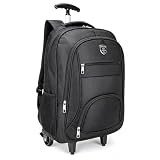 Mochila de Rodinha Escolar Masculina Viagem Menino Faculdade (Preto)