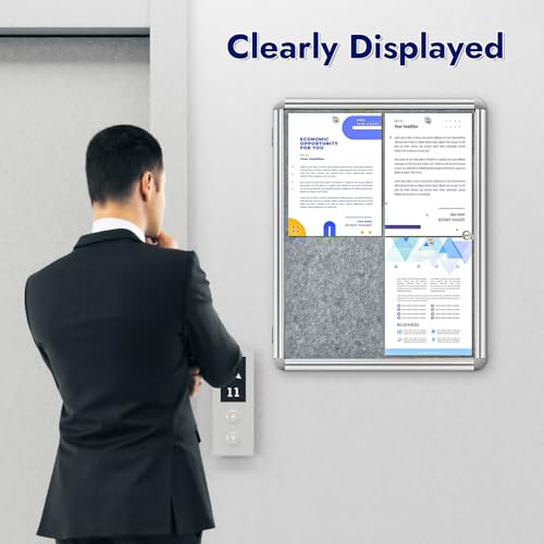 Tableau d'affichage verrouillable 4xA4 vitrine murale en feutre inviolable