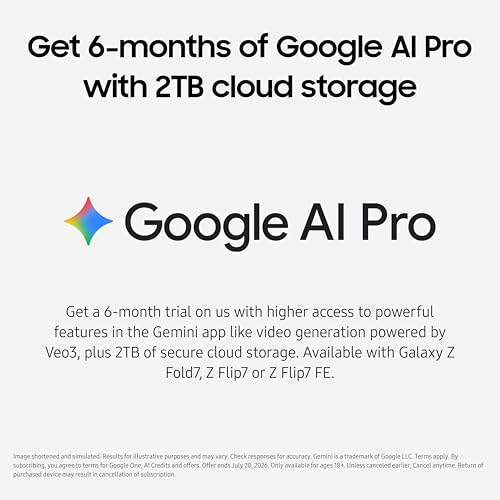 Image of Samsung Galaxy Z Flip7 FE 5G Smartphone with Galaxy AI (White, 8GB RAM, 256GB Storage), Ultra Sleek Compact Design, 50MP High-Resolution FlexCam, Long-Lasting 4000 mAh Battery, All-new One UI 8