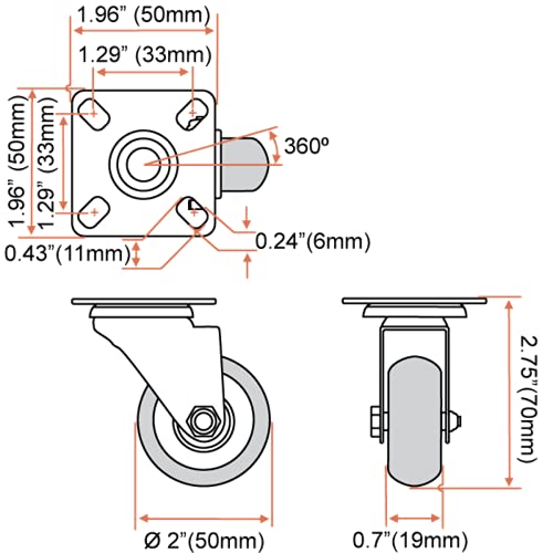 Online Best Service 8 Pack Caster Wheels Swivel Plate Casters On Red Polyurethane Wheels (Combo) #TOP1
