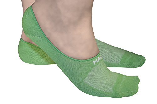 Mabua Breathable NON Slip No Show Socks 4 Pairs Medium, Green
