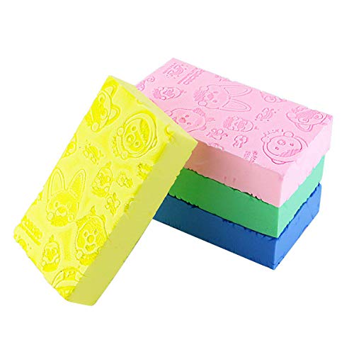 Agreatca 4Pack Soft Exfoliating Sponge Shower Brush Bath Body Shower Sponge Spa Scrub Exfoliator Dead Skin Remover