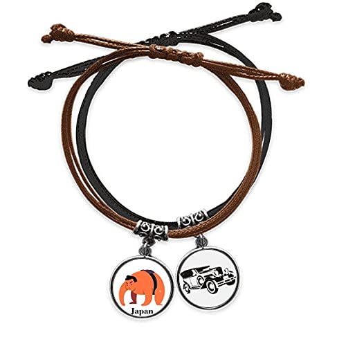 Bracelet sumo japonais en corde tressée et cuir véritable pour homme et femme