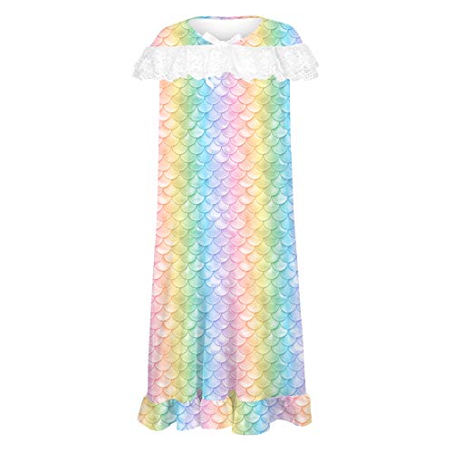 AOSKERA Chemises de Nuit pour Fille vêtements de Nuit pour sirènes Dentelle 11-12 Ans Cover