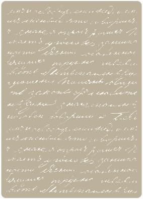 Stencil Deco Embossing 031 Manuscript. Stencil size: 15 x 21 cm (5,9x8,3 in) Design size: 14 x 20 cm (5,5x7,9 in)
