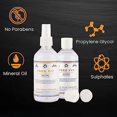 Image of Acetone | Nail Polish Remover | Cleaning Glass Remover | Remove Paint And Stuff Marks | Clear | (250 X 4 =1000 ML)