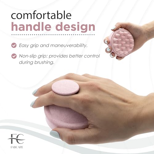 FABCARE Kopfhaut Massagebürste für Haarwachstum und Blutzirkulation, geeignet für alle Haartypen, aus Weizenstroh, ideal für Peeling und trockene Kopfhaut bei nassem oder trockenem Haar (Pink)