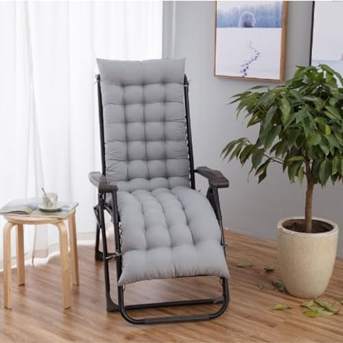 BangDon Tumbona reclinable, cojín para mecedora de patio, con correas antideslizantes, cómodo cojín grueso para muebles exteriores y uso interior (gris, 50 x 50 pulgadas)