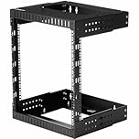 StarTech.com 2-Post 12U Heavy-Duty Wall Mount Network Rack, 19" Open Frame Server Rack with Adjustable Depth, Wall Mount Data Rack for IT / AV / Patch Panel / Computer Equipment (RK12WALLOA)