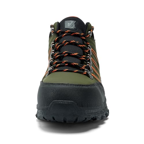 Men's Green Steel Toe Hiking Shoes, Industrial Safety Boots with Puncture Proof, Non Slip, Water Resistant, Comfortable for Construction, Outdoor, Work & Daily Use2