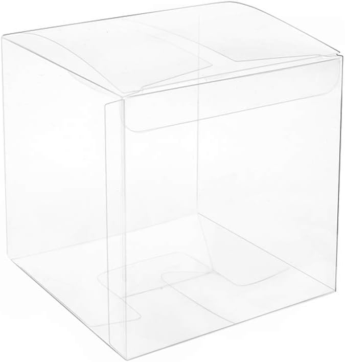 MOWO Clear Box 3x3x3 inch for Gift Candy Treat Cupcake Pack of 50