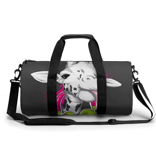 Sac de sport girafe avec écouteurs duffel bag de voyage 45cm