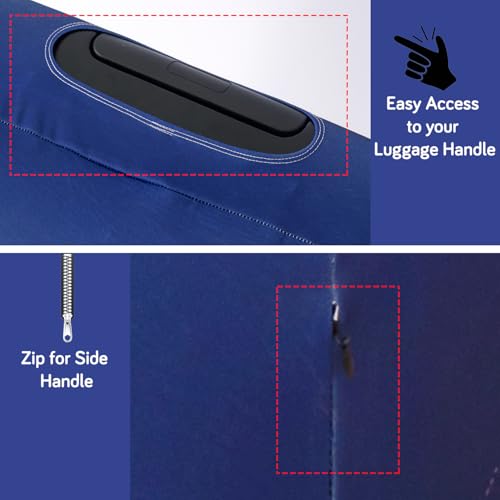 Image of HOKIPO Suitcase Covers for Trolley Suitcase, 220gsm Durable and Washable, Medium (21-22inch) - Travel Odyssey (AR-6344-D15)