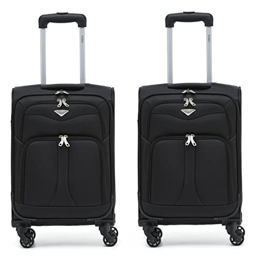 Flight Knight Lightweight 4 Wheel 800D Soft Case Suitcases Anti Crack Cabin & Hold Luggage Options Approved for Over 100 Airlines Including easyJet, BA & Many More!
