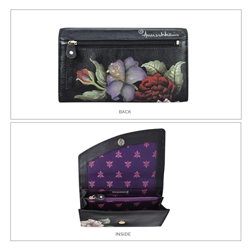 Anuschka Women’s Original Hand-Painted Leather RFID Blocking Accordion Flap Wallet4