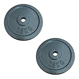 Chase Fitness Cast Iron Weight Plates, 1.25kg - 20kg, 1-Inch Hole, for Barbell and Dumbbell Training (7.5KG X 2)