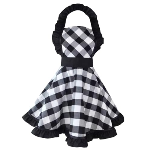 Tablier cuisine rétro à carreaux Ciieeo en coton doux pour protéger vos vêtements