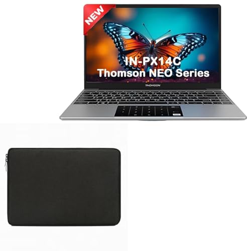 BoxWave Case Compatible with Thomson IN-PX14C NEO - QuickZip PlushSuit, Dual Zipper Sleeve Pouch Case with Soft Interior - Jet Black