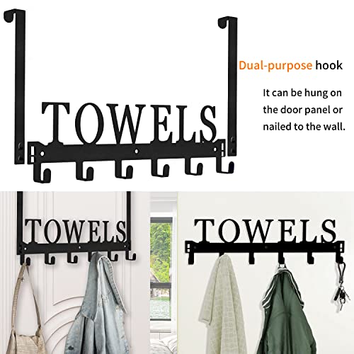 image for Kuhome Over The Door Hooks, Towel Holder for Bathroom, Mount Rack Meta