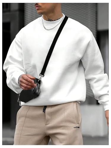 SOLY HUX Men's Crewneck Sweatshirt Drop Shoulder Long Sleeve Basic Pullover Tops Fall Clothes4