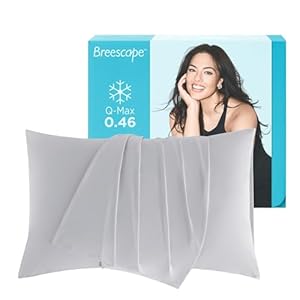 Breescape Cooling Pillow Cases King Size – BlendTek™ Dry & Cool Technology for Hot Sleepers and Night Sweats, Ultra Soft & Smooth Pillowcases for Hair & Skin Care, Set of 2, 20″ x 36″, Misty Gray