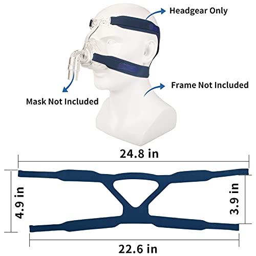 Universal Headgear Full Mask Replace Part Cpap Ventilator Headband (Without Mask) (Blue) #TOP1