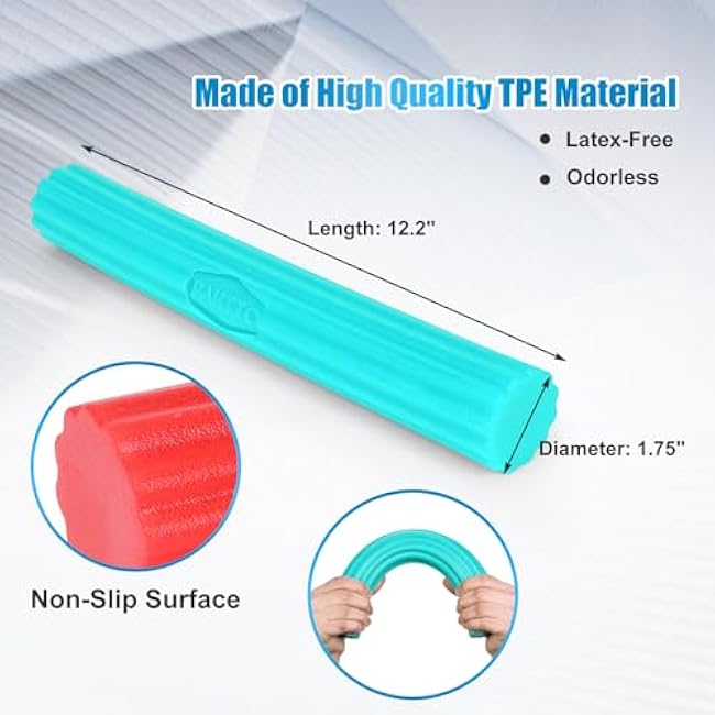 Flexible Resistance Bar for Physical Therapy, Resistance Exercise Twisting Bar for Tennis Elbow, Tendonitis Pain Relief & Grip Strength Improve