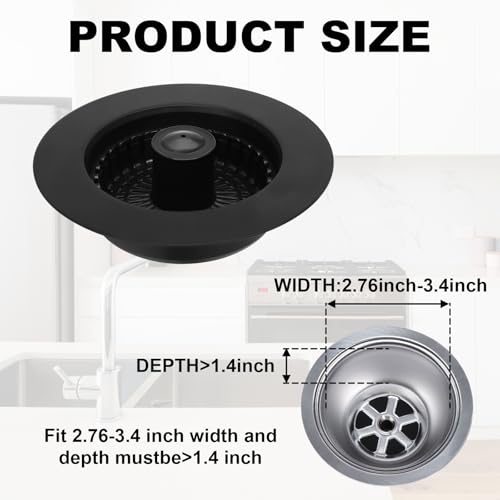 Tapón para fregadero de cocina 3 en 1 de 3.5 pulgadas, pack de 2 miniatura 4