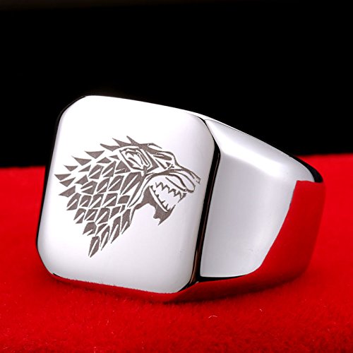 高級感 特A品 アクセサリー オオカミ 彫刻 狼 リング プレゼント 贈り物 (13号～29号) ステンレス メンズ B系 お兄系 誕生日 記念日 ファッション男性用 指輪 (ステンレス鋼, 18号)