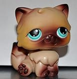 Persian #22 (Cat, Brown, Blue Eyes, Brown Tips) Littlest Pet Shop 2004 (Retired) Collector Toy - LPS Collectible Replacement Single Figure Loose (OOP Out of Package)