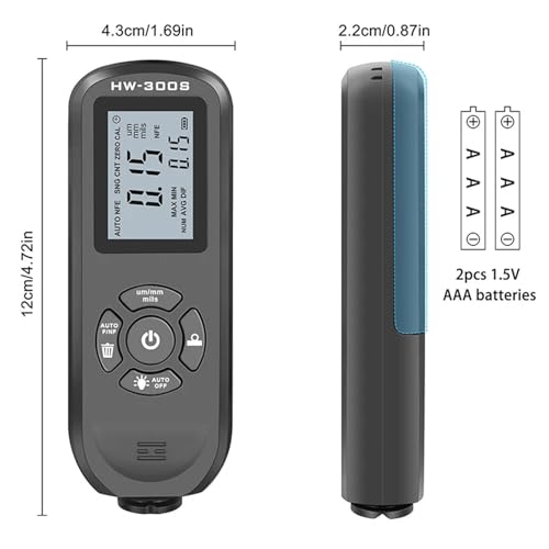 Medidor de Grosor de Recubrimiento Micro 0-2000 Um AGX91 miniatura 3