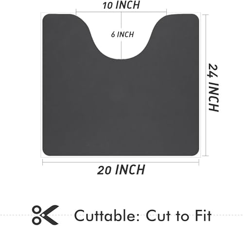 Miniatura 2 de COCOER Tapete de baño absorbente y resistente a las manchas, color gris oscuro, 20 x 24 pulgadas, en forma de U, antideslizante, de secado rápido,