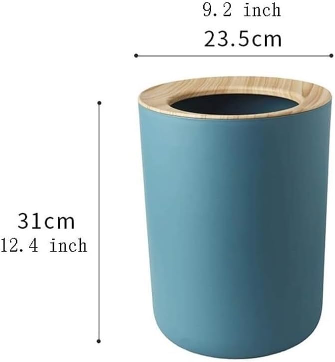 Miniatura 2 de DHAEY Botes de basura para cocina, sin tapa, capacidad de 3.1 galones, para cocina, dormitorio, baño, cestas de basura (color azul claro) hogar y
