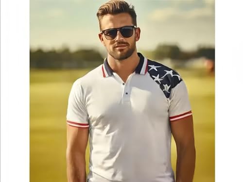 Mens American Flag Patriotic Polo Shirts 5